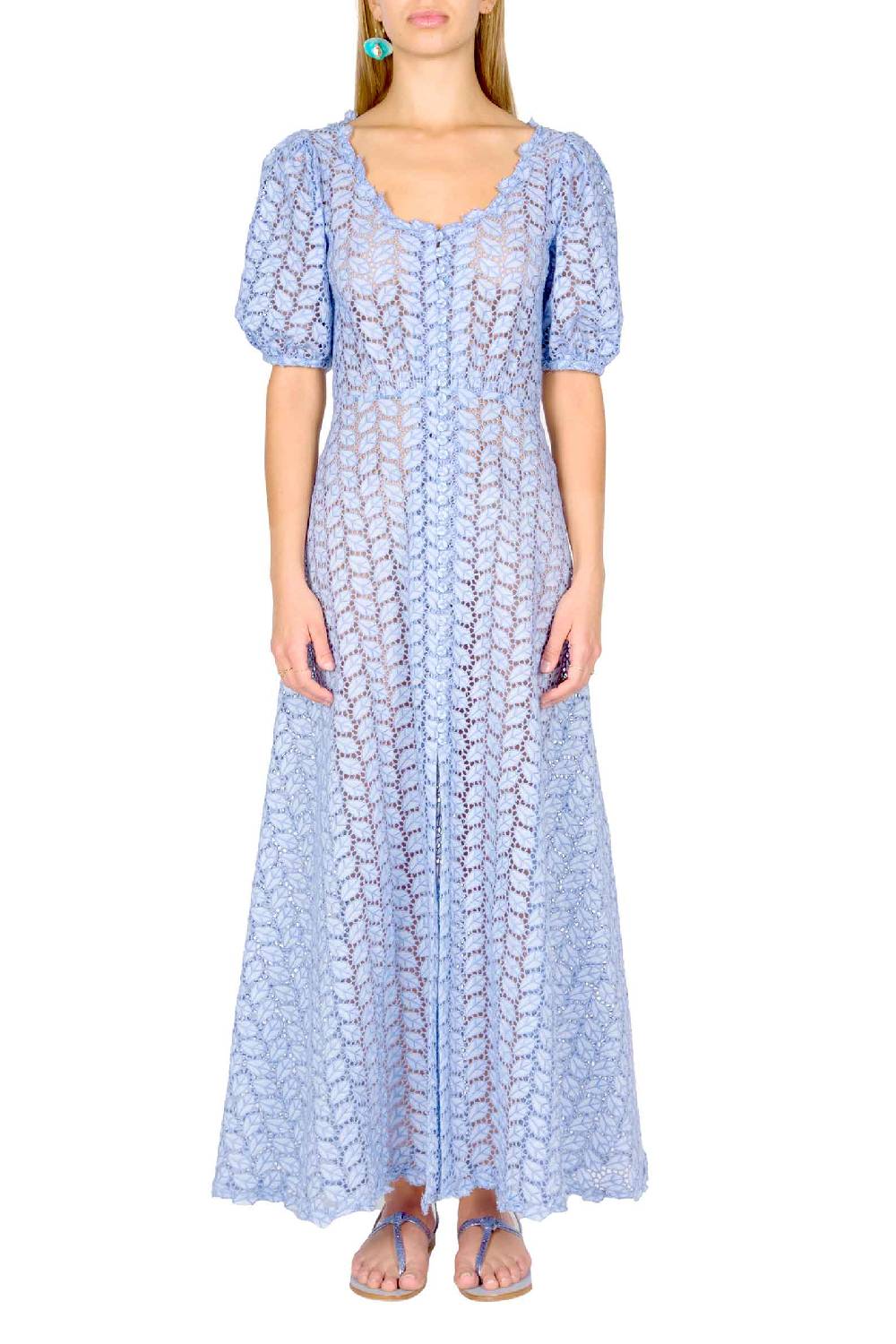 Luisa Beccaria Abito Bottoncino in Broderie Anglaise Vendita