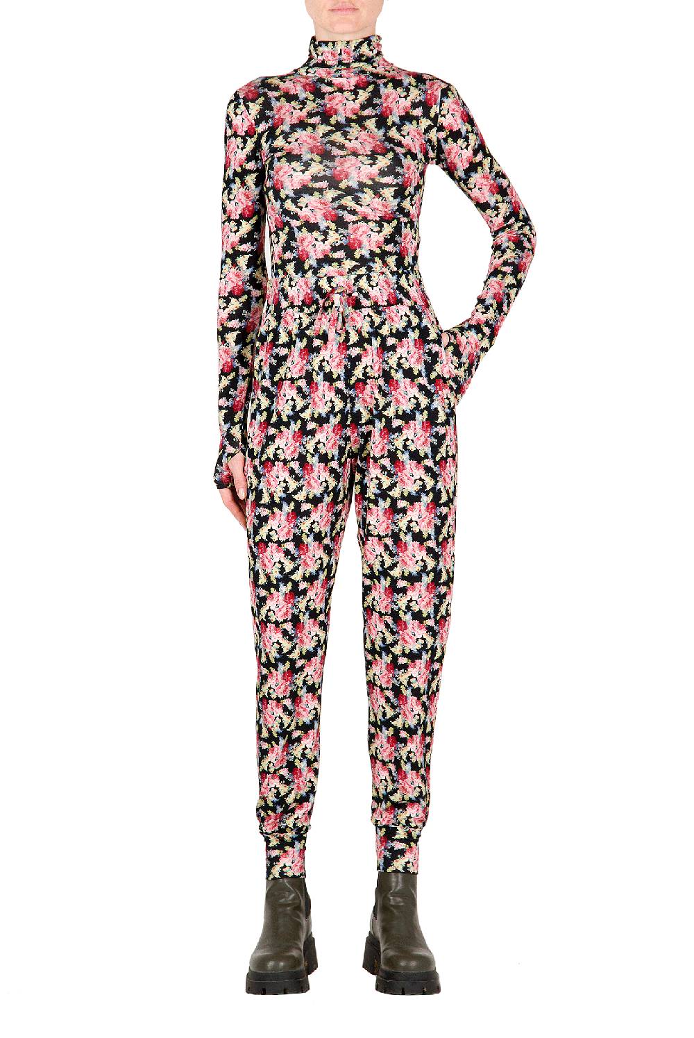 Luisa Beccaria Leggings Neri Floreali Online