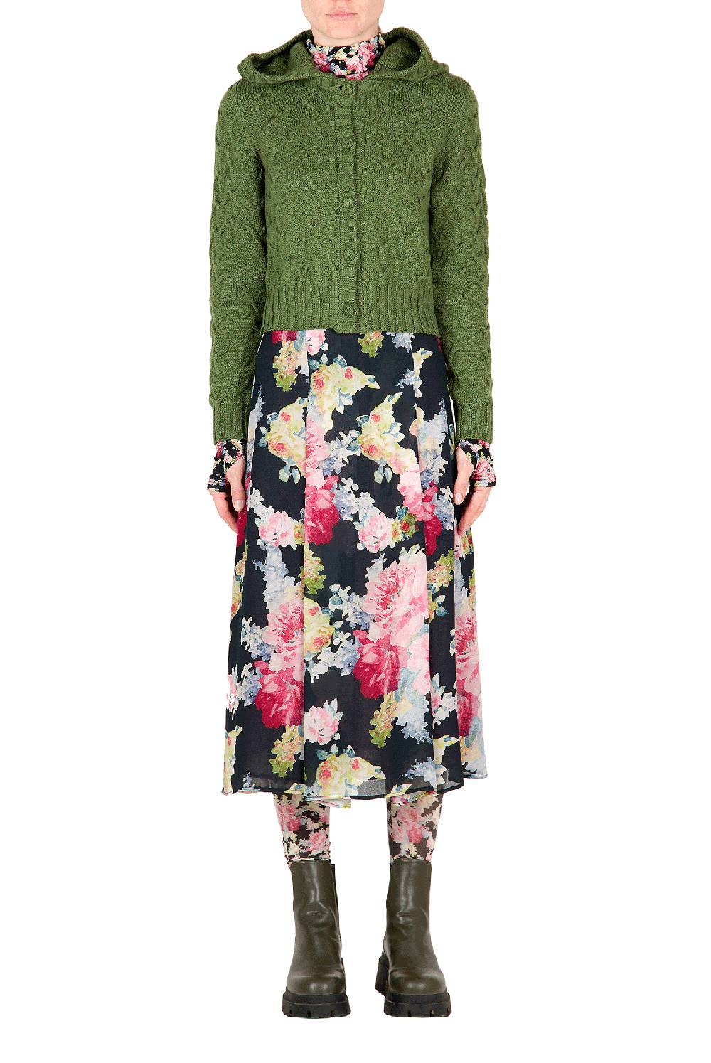 Luisa Beccaria Cardigan in lana a trecce Negozio