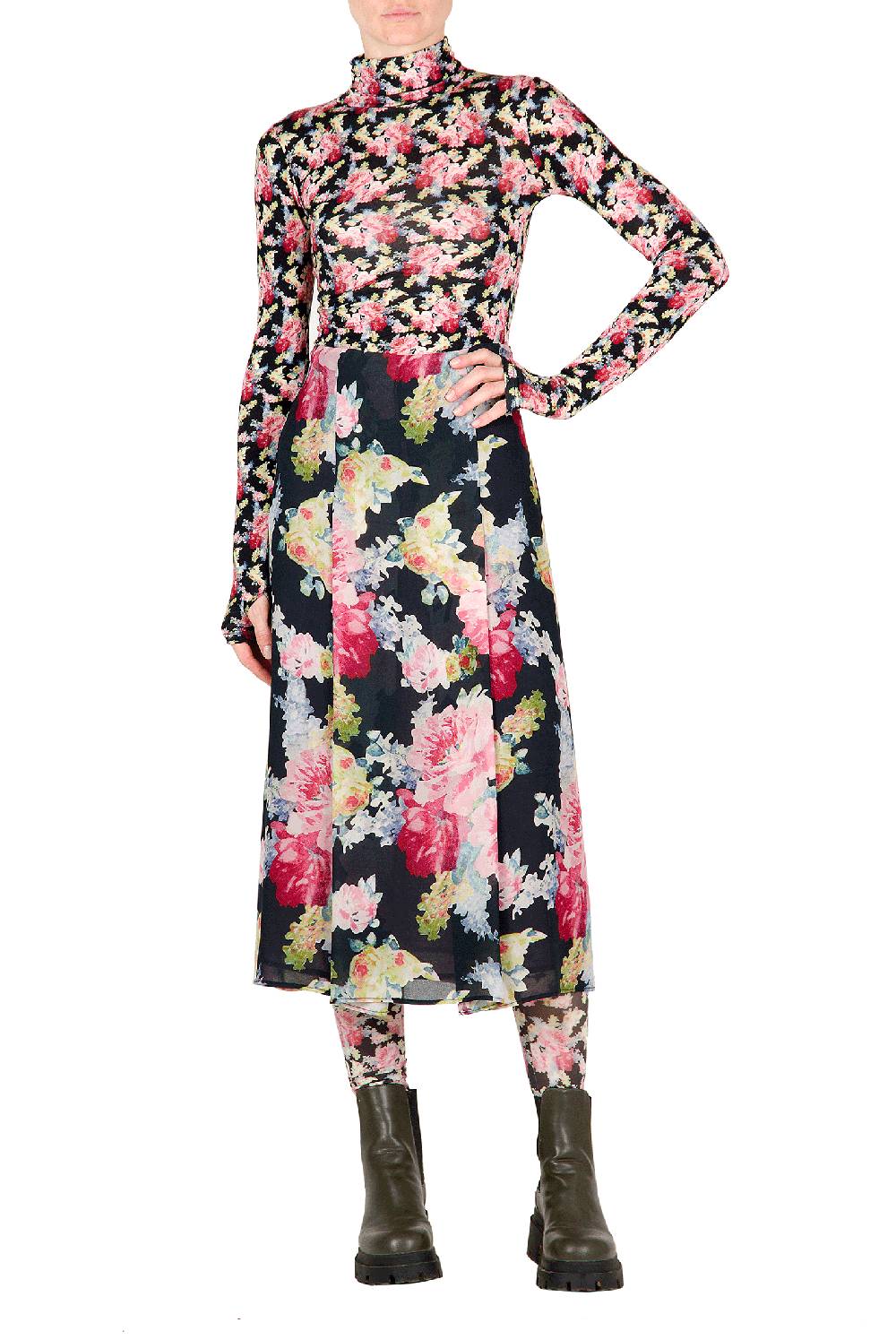 Luisa Beccaria Gonna in crepe floreale In Saldo