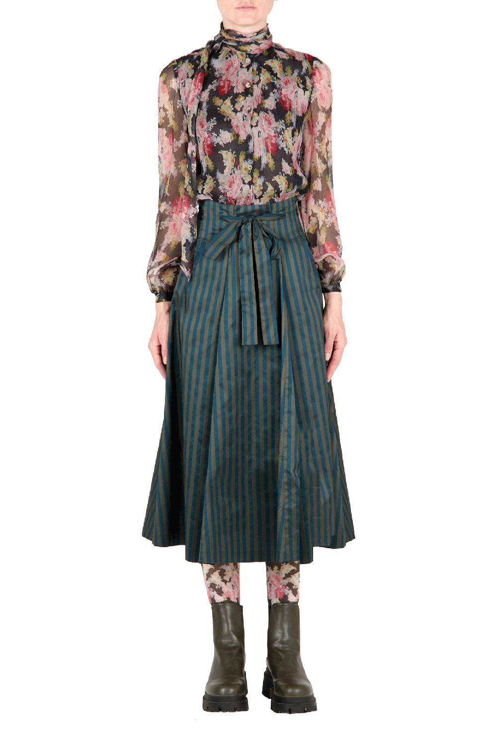 Luisa Beccaria Camicetta in chiffon floreale Consegna Veloce