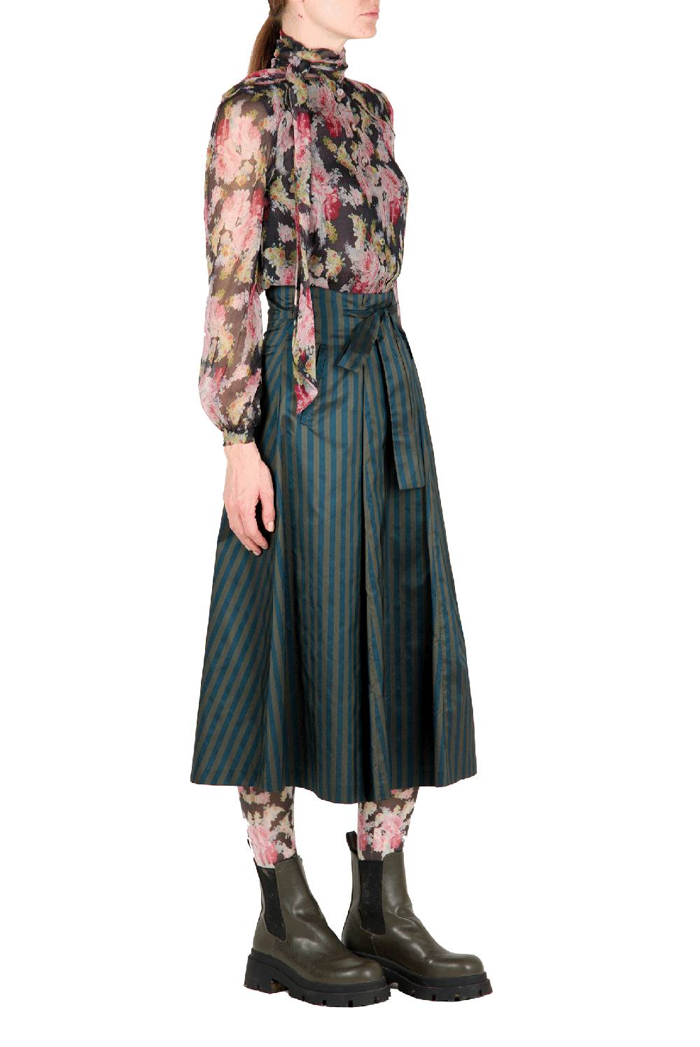 Luisa Beccaria Camicetta in chiffon floreale Consegna Veloce