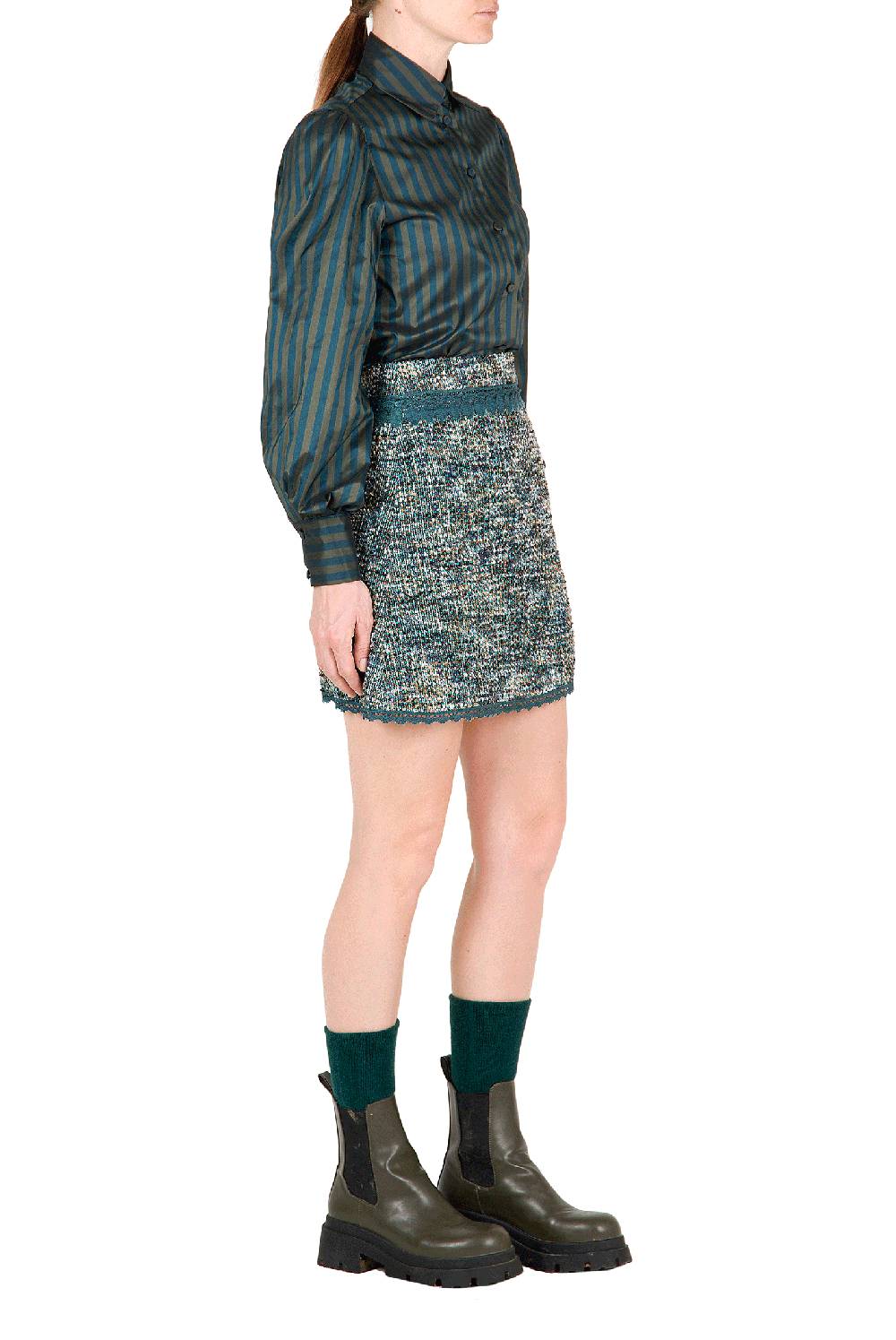 Luisa Beccaria Blusa a righe in taffettà Prezzo Ridotto