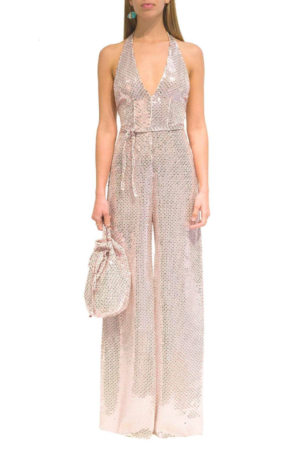 Luisa Beccaria Tuta Meck Halter con paillettes Economico