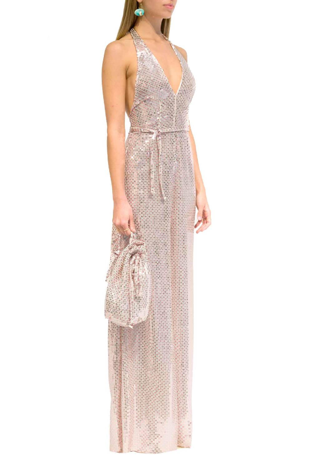 Luisa Beccaria Tuta Meck Halter con paillettes Economico