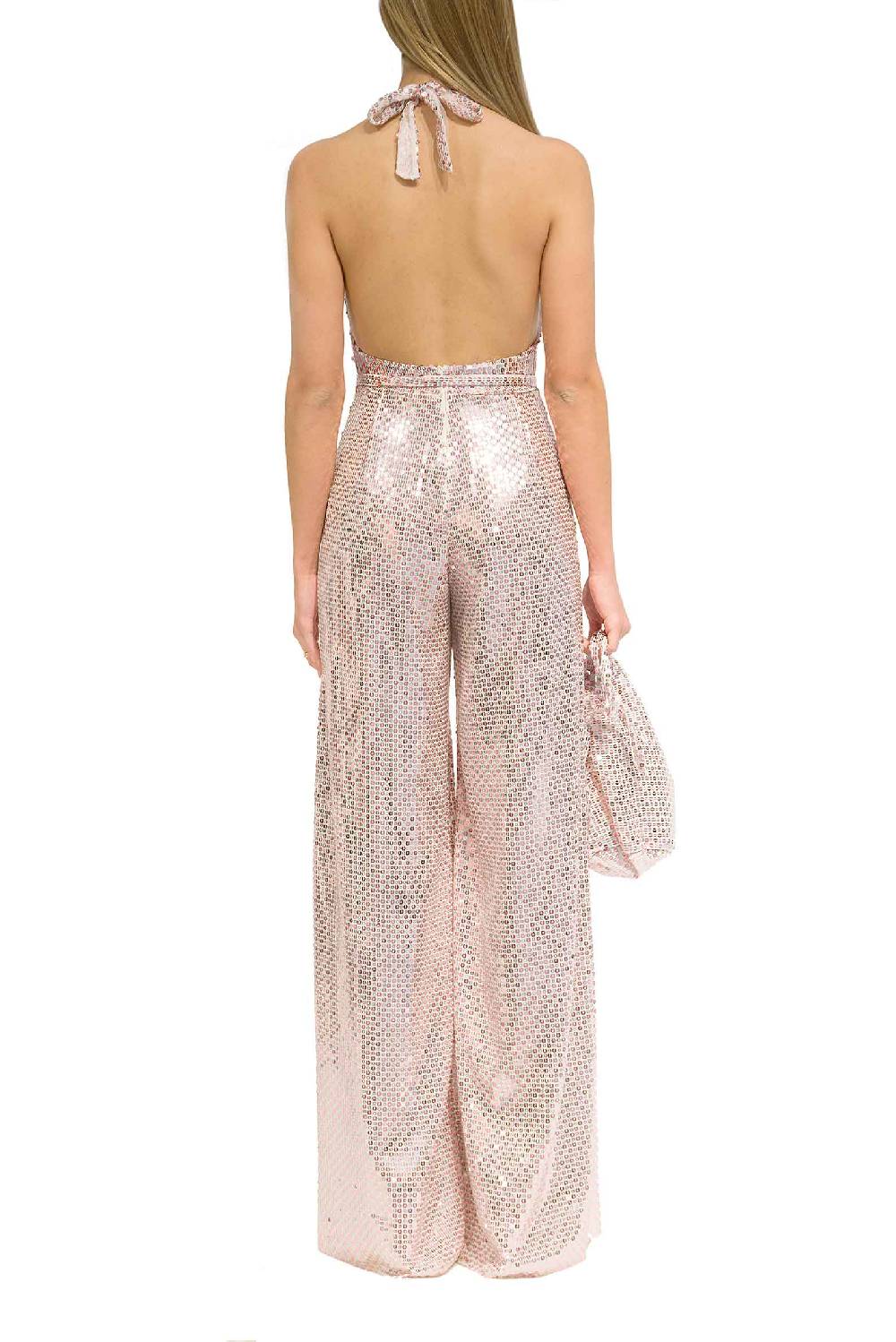 Luisa Beccaria Tuta Meck Halter con paillettes Economico