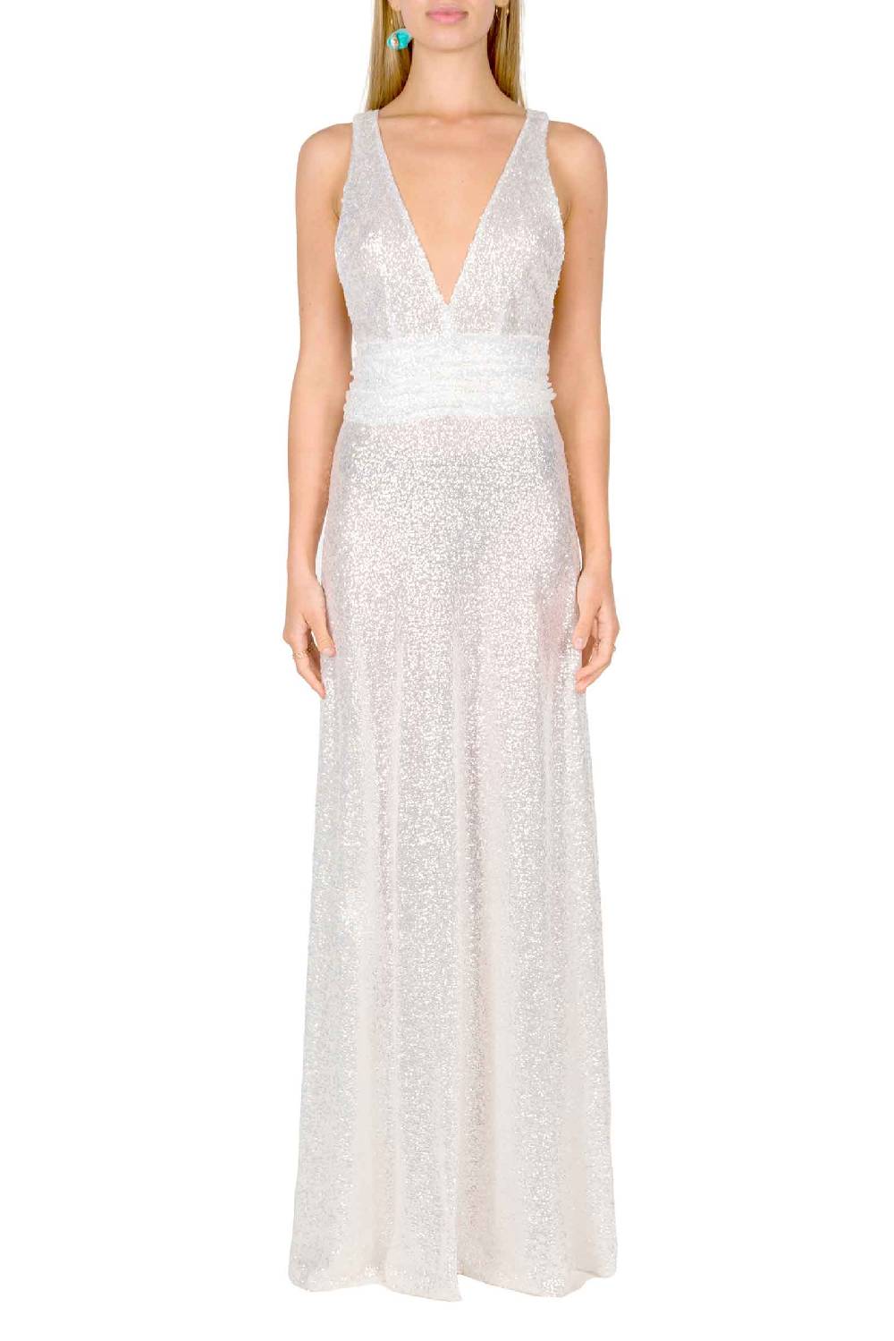 Luisa Beccaria Abito lungo in paillettes con scollo a V Online