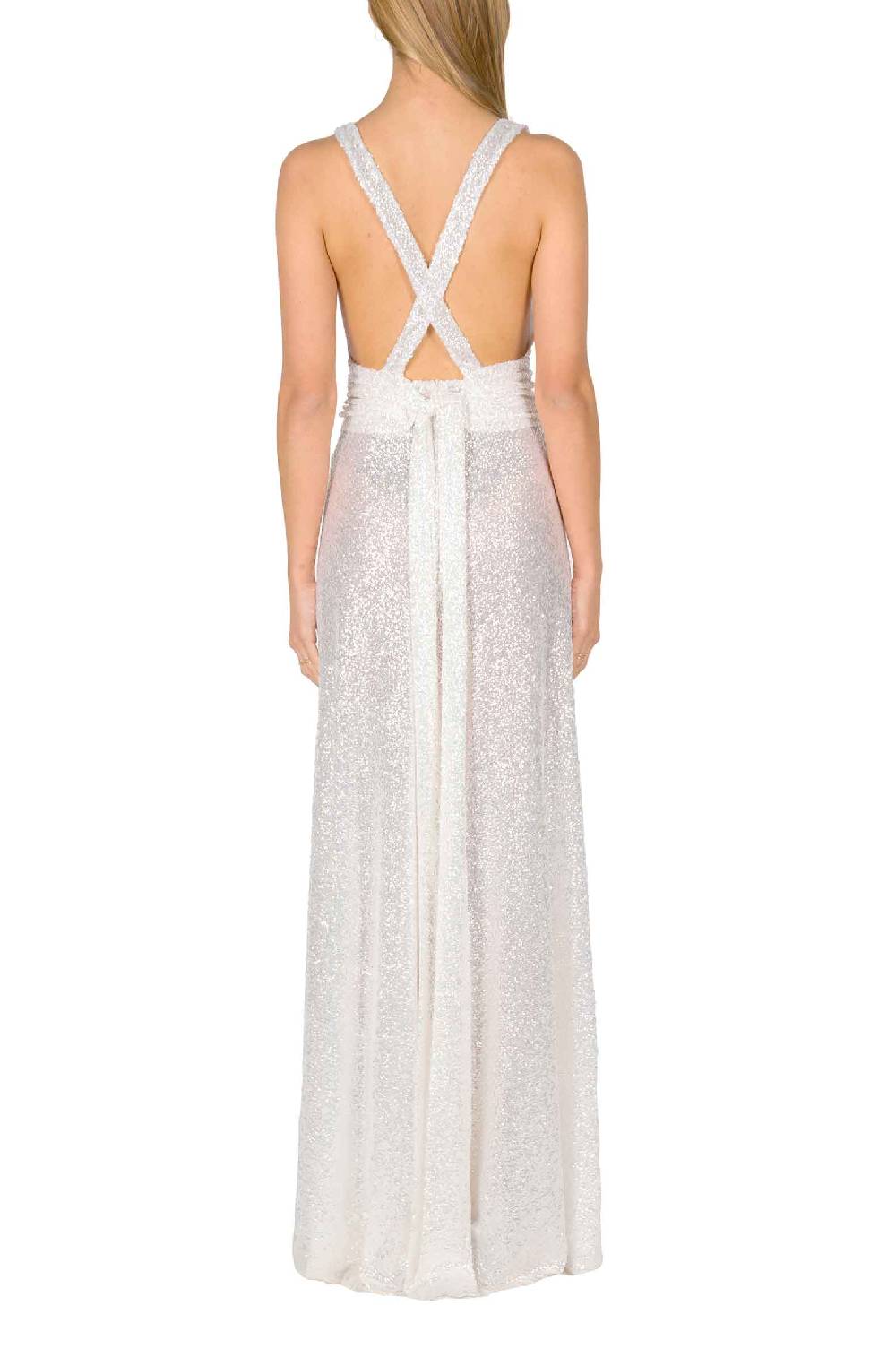 Luisa Beccaria Abito lungo in paillettes con scollo a V Online