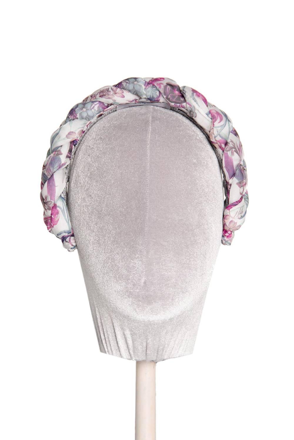 Luisa Beccaria Fascia per capelli intrecciata in chiffon di seta floreale Offerta esclusiva