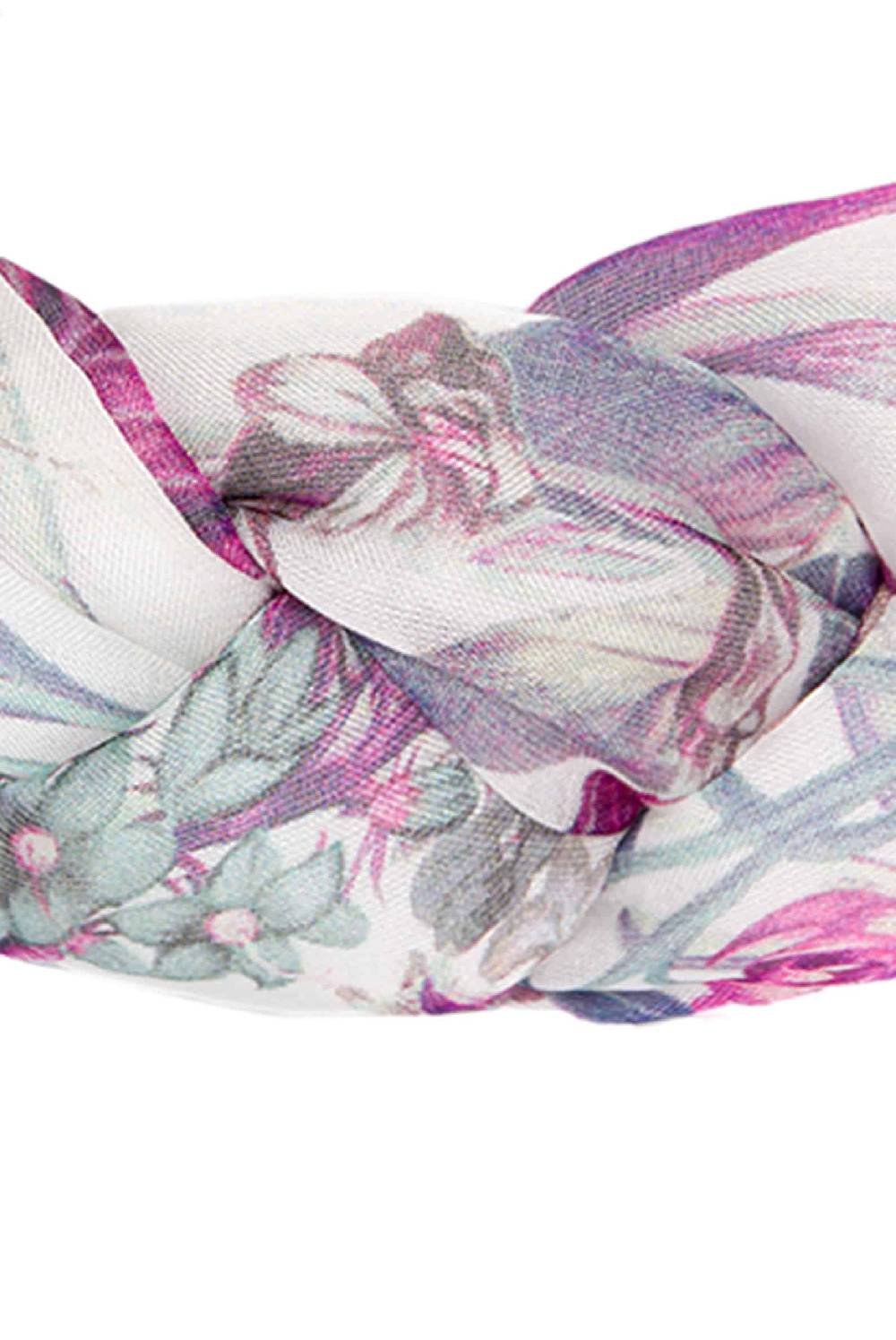 Luisa Beccaria Fascia per capelli intrecciata in chiffon di seta floreale Offerta esclusiva