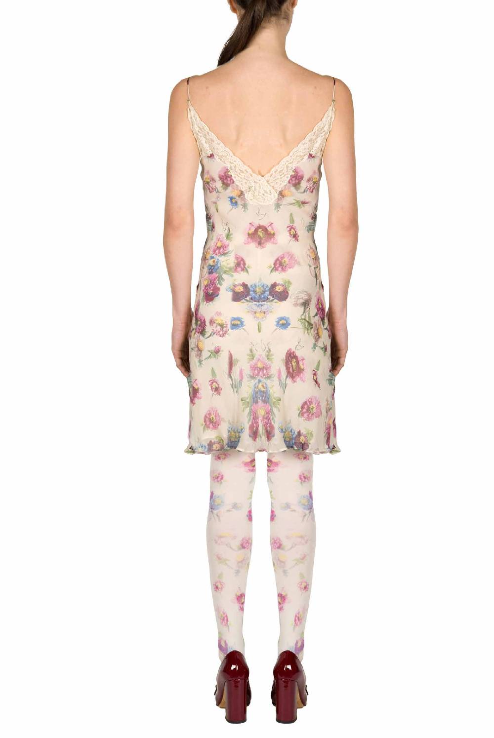 Luisa Beccaria Slipdress Macro Anemoni Con Pizzo Promozione temporanea