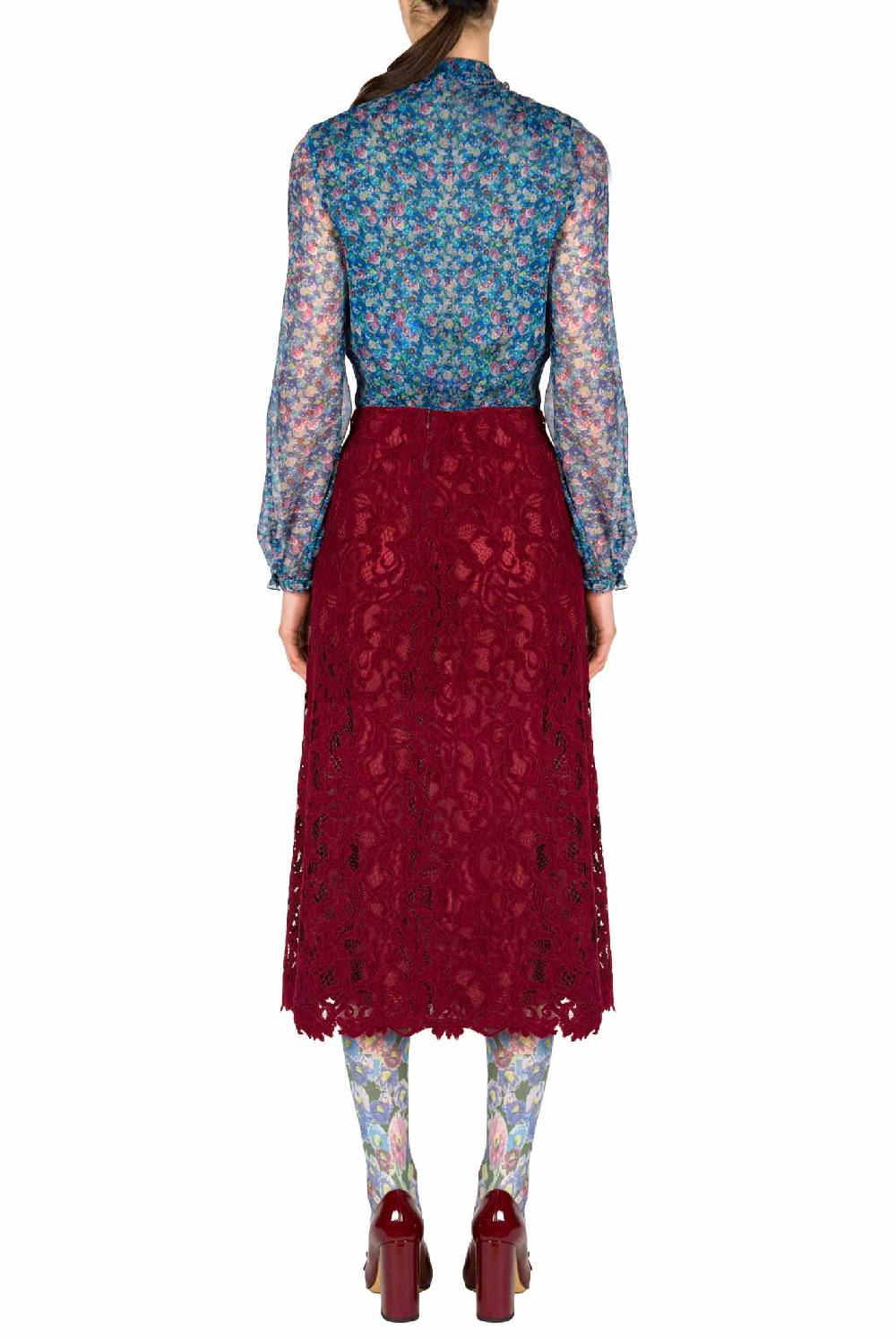 Luisa Beccaria Camicia in chiffon con micro anemoni Offerta speciale della fabbrica