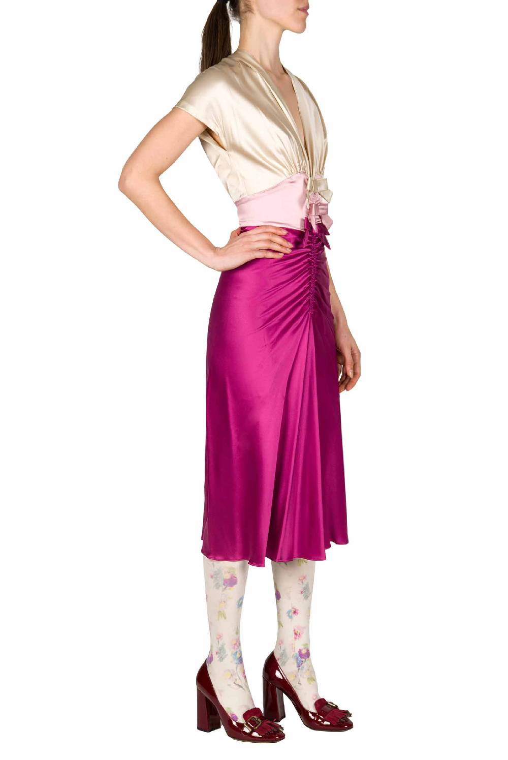 Luisa Beccaria Abito kimono in raso Officina
