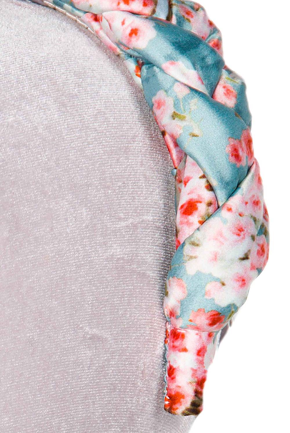 Luisa Beccaria Fascia per capelli intrecciata con boccioli di rose in raso blu lucido Black Friday Prezzi