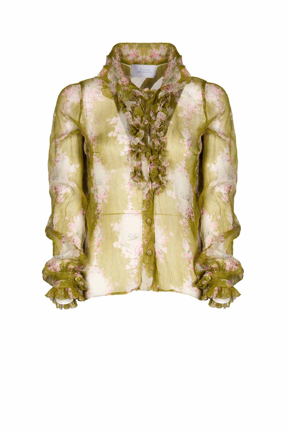 Luisa Beccaria Chiffon Crepon Stampato Cerchio Di Rose Camicia Sconti questo mese