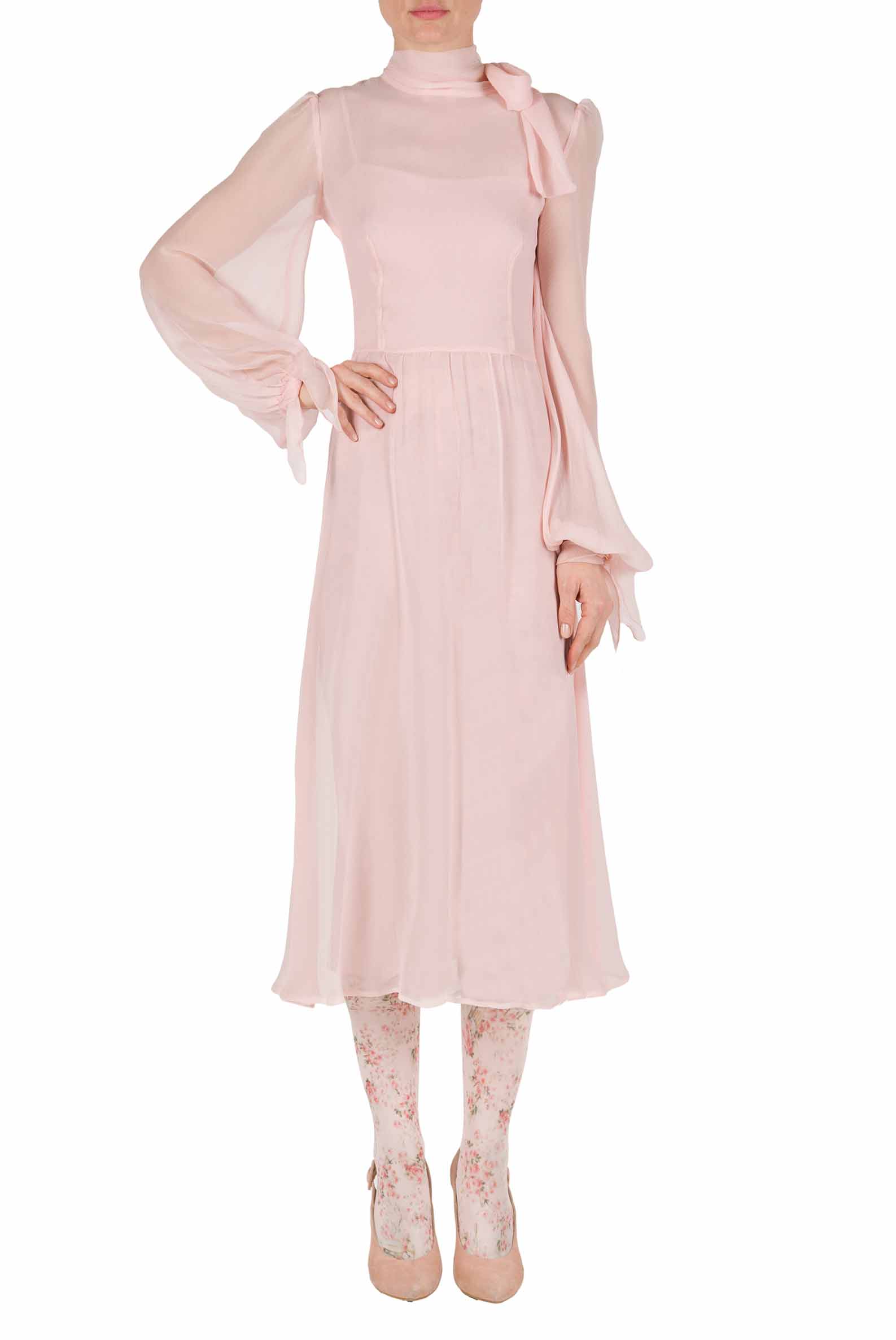 Luisa Beccaria Abito in crepon di chiffon rosa 2025