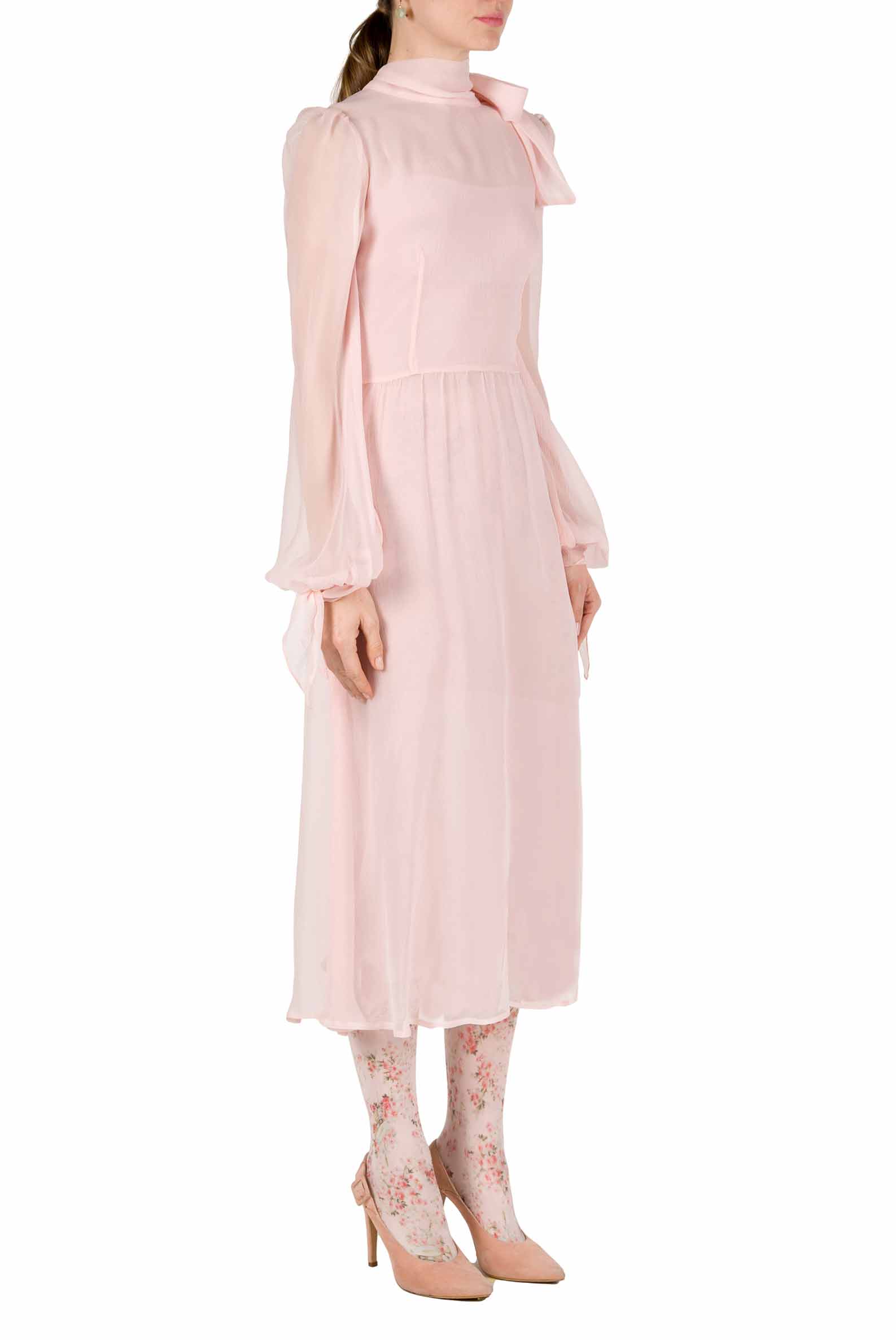Luisa Beccaria Abito in crepon di chiffon rosa 2025