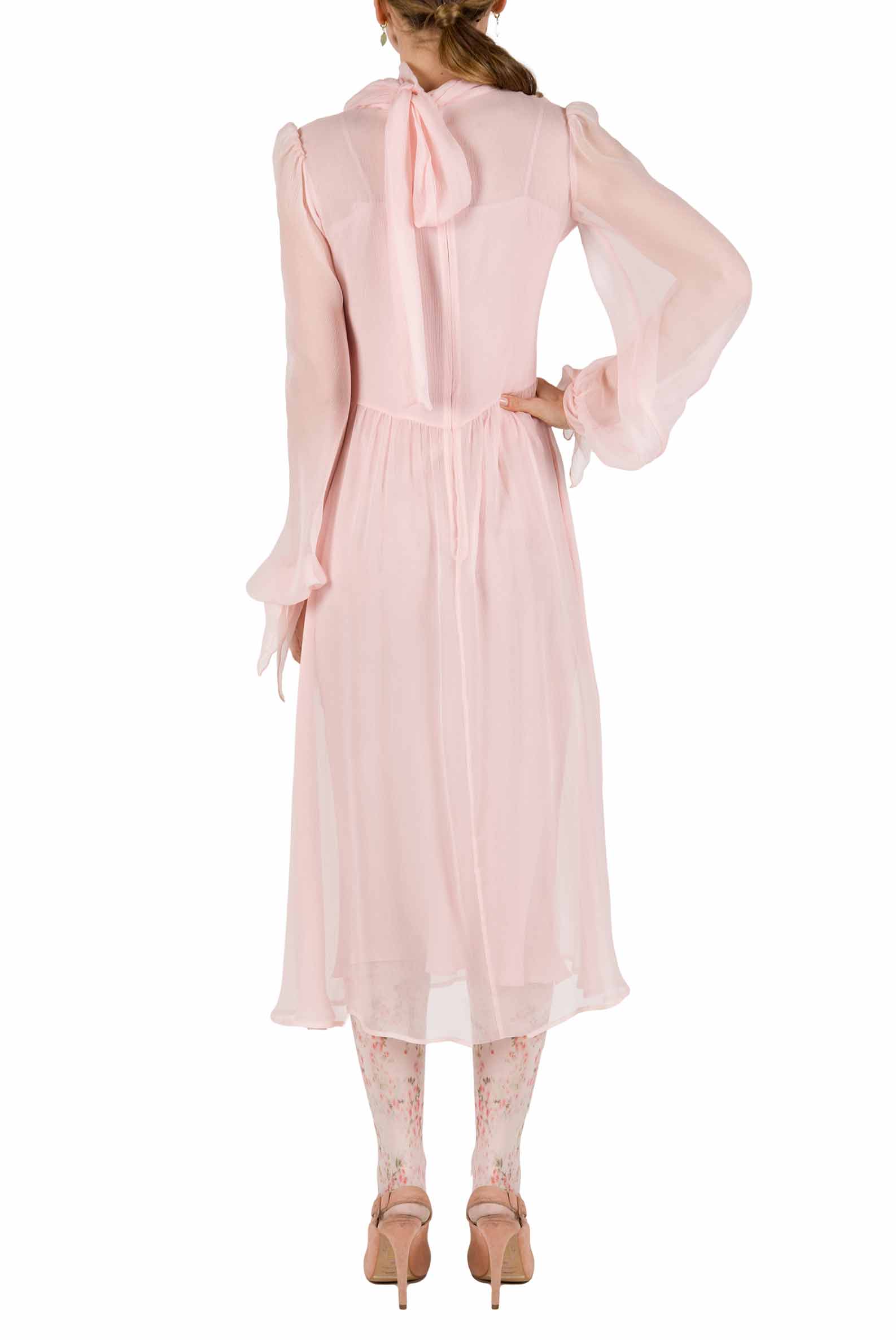 Luisa Beccaria Abito in crepon di chiffon rosa 2025
