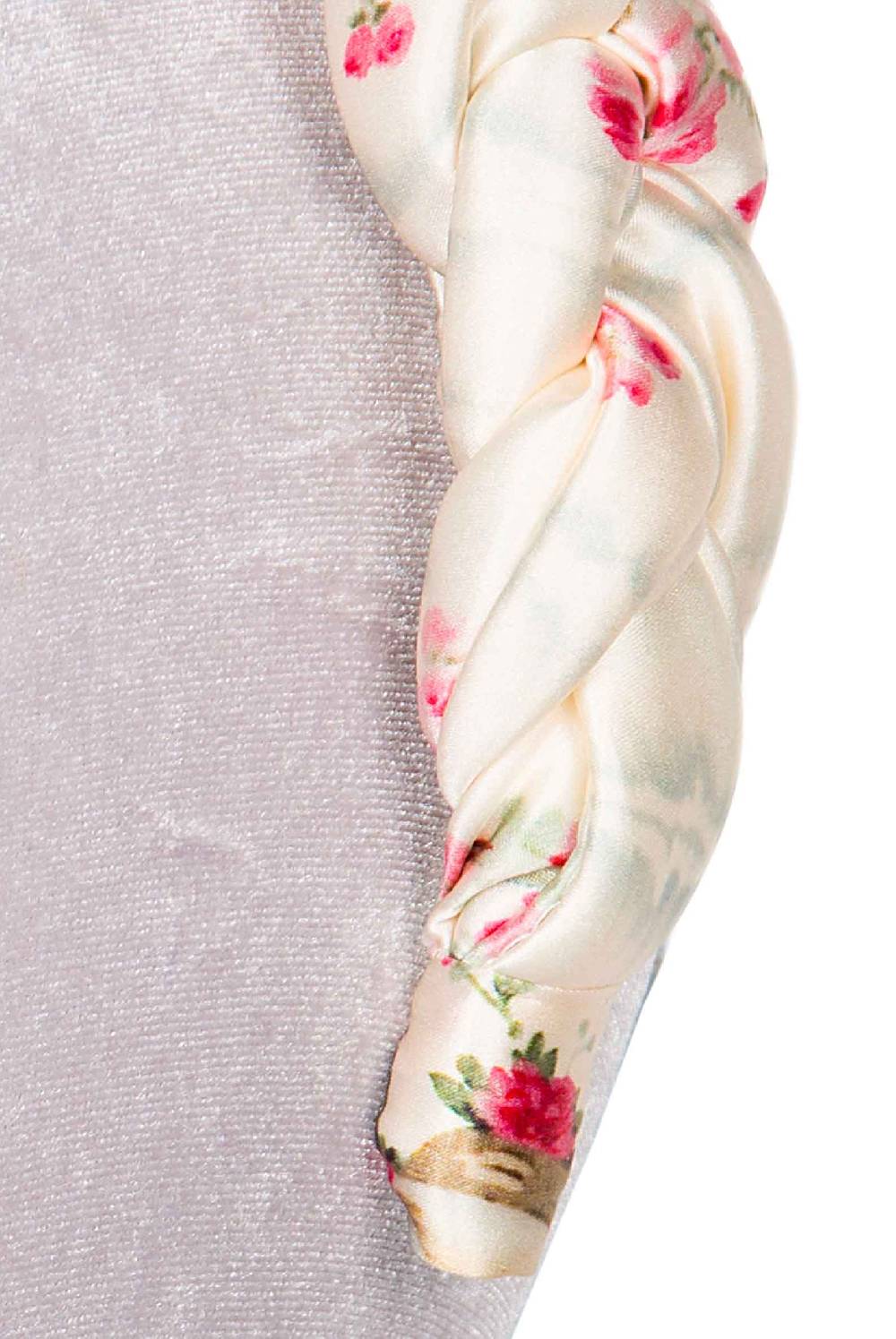 Luisa Beccaria Fascia per capelli intrecciata con boccioli di rose in raso lucido color crema Spedizione Gratuita