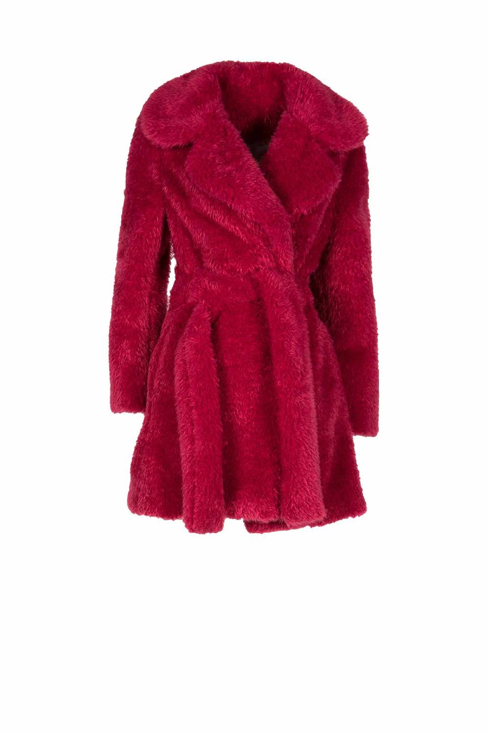 Luisa Beccaria Cappotto di pelliccia fucsia Pezzi Unici