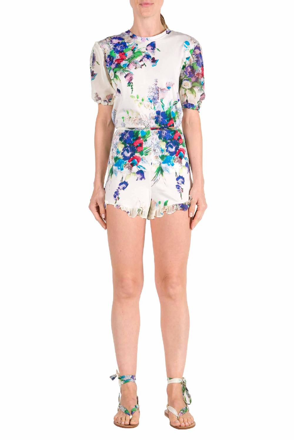 Luisa Beccaria Camicia in jersey con stampa floreale Offerte