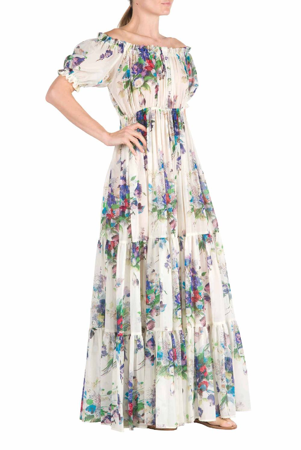 Luisa Beccaria Abito stampato con bouquet floreale Hotsell