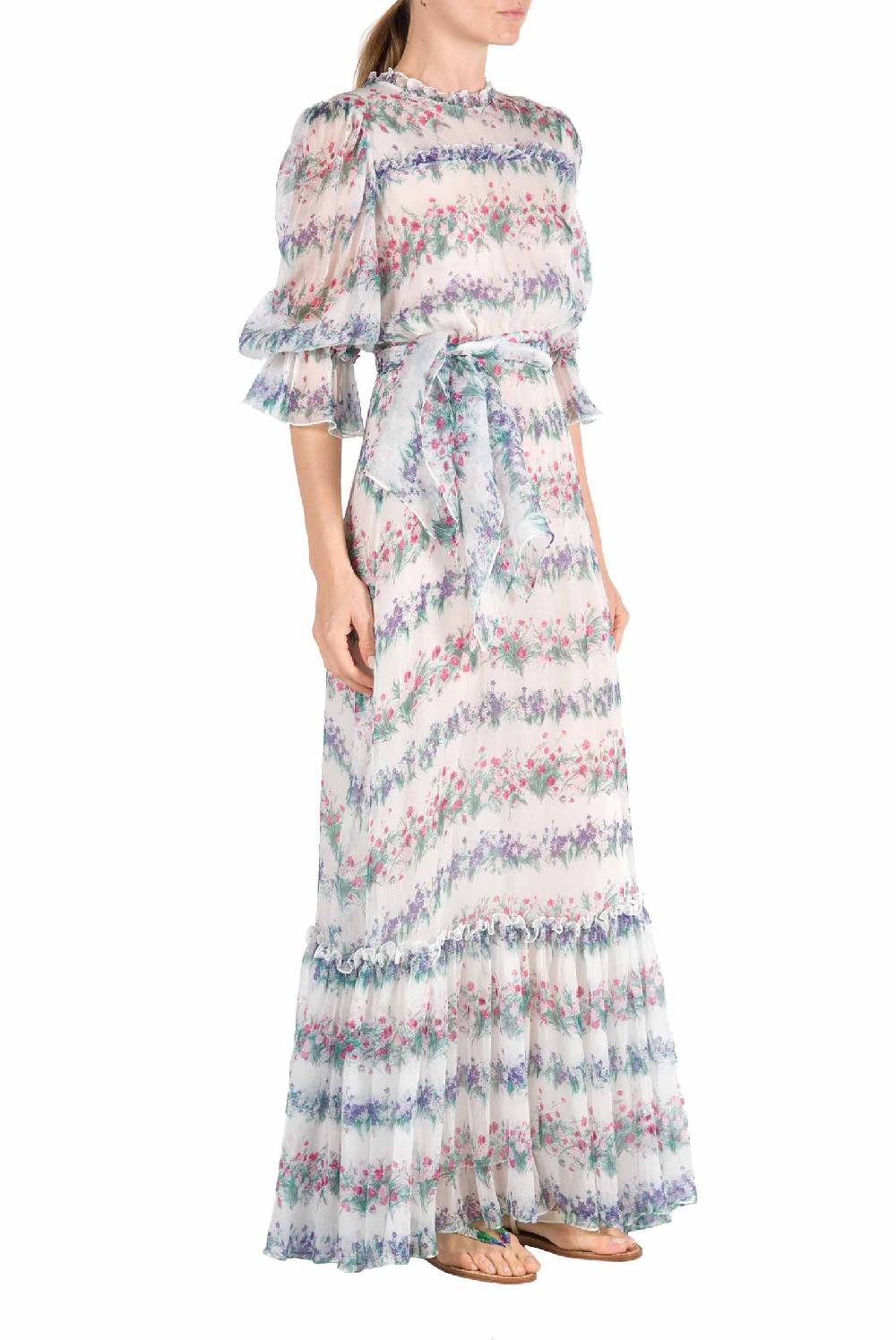 Luisa Beccaria Abito in chiffon stampato floreale I Più Venduti