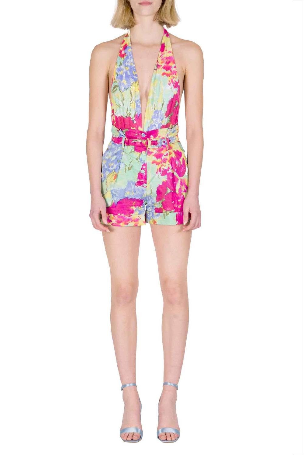 Luisa Beccaria Shorts in cotone a fiori astratti Offerta migliore
