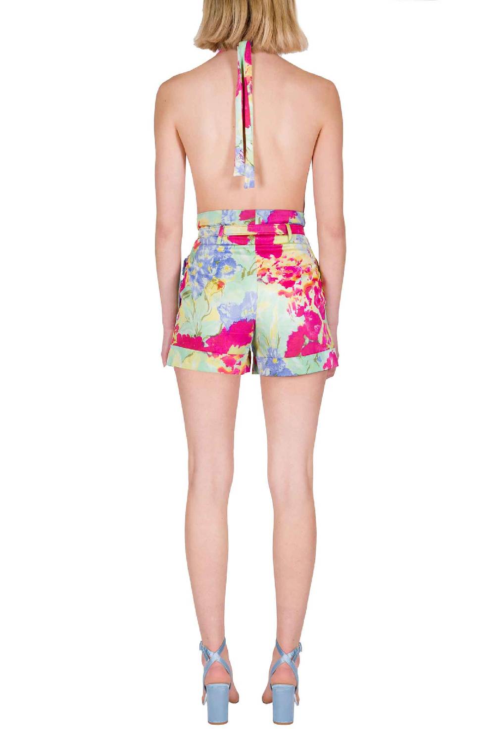 Luisa Beccaria Shorts in cotone a fiori astratti Offerta migliore