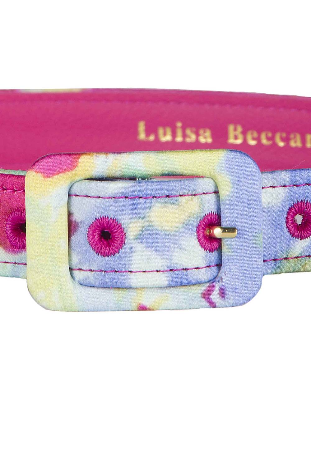 Luisa Beccaria Cintura in cotone stampato con fiori astratti Latest fashion