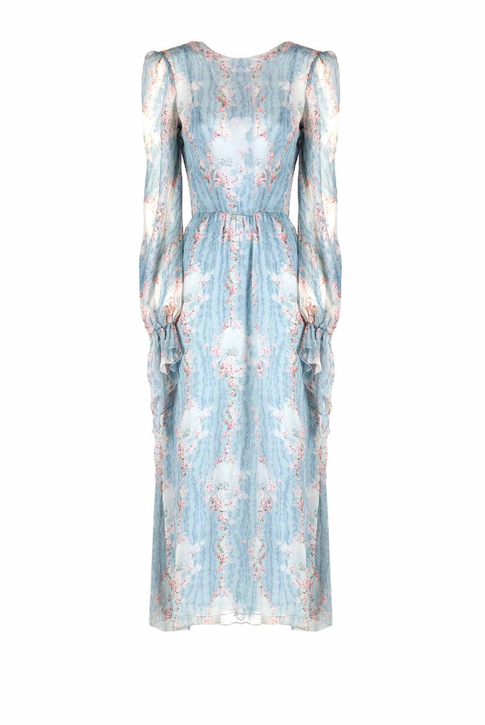 Luisa Beccaria Cerchio Di Rose Abito In Chiffon Con Fascia Lightning offer