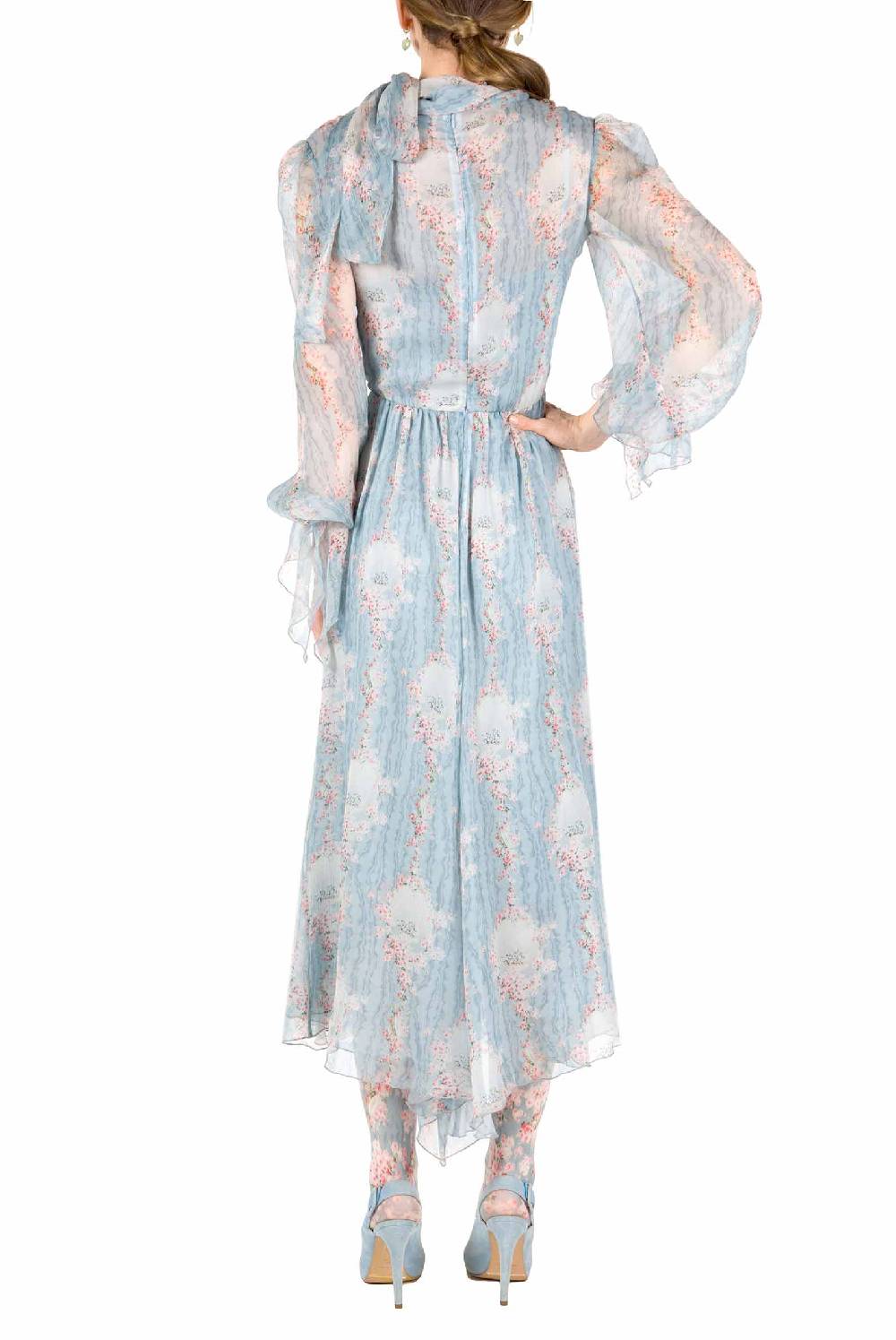 Luisa Beccaria Cerchio Di Rose Abito In Chiffon Con Fascia Lightning offer