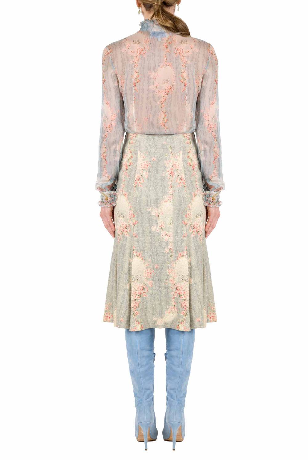 Luisa Beccaria Cerchio Di Rose Camicia In Chiffon Crepon Nuovi prodotti