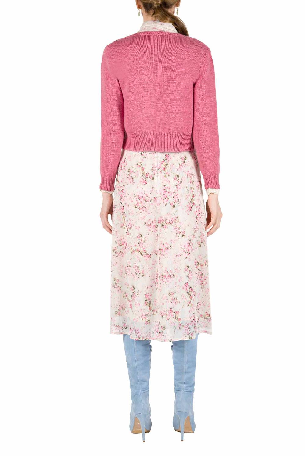 Luisa Beccaria Cardigan in maglia a trecce con bottoni Offerte stagionali