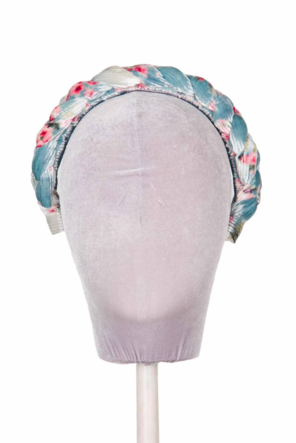 Luisa Beccaria Fascia per capelli intrecciata con boccioli di rose di velluto blu Comprane uno, ottenene uno gratis