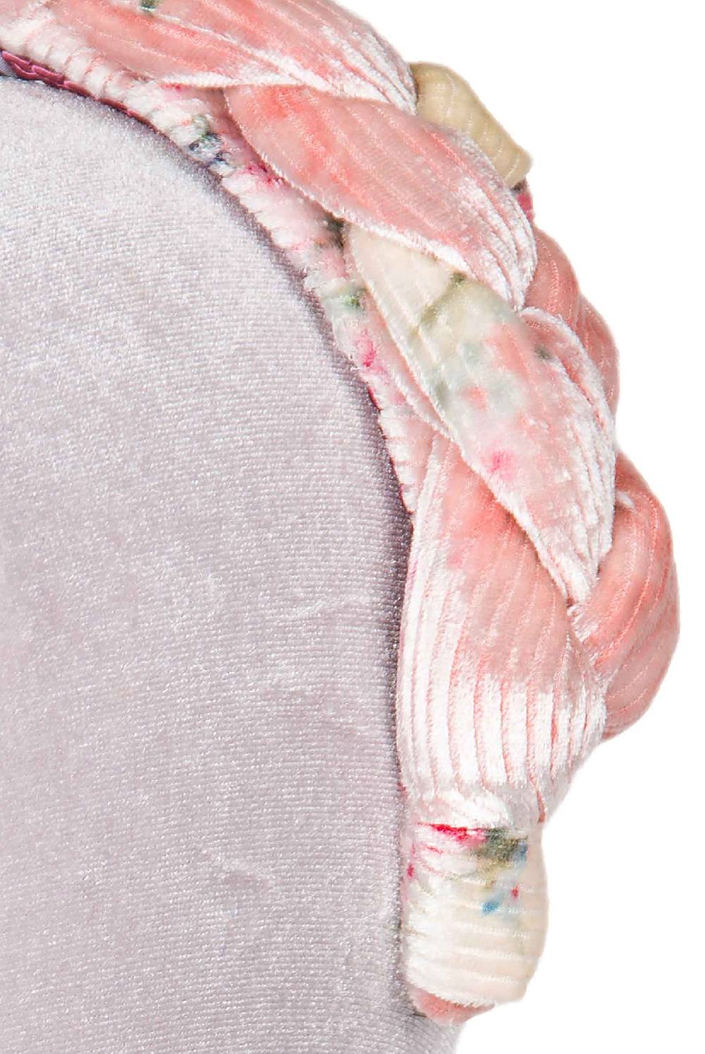 Luisa Beccaria Fascia per capelli intrecciata con boccioli di rose di velluto rosa Offerte giornaliere