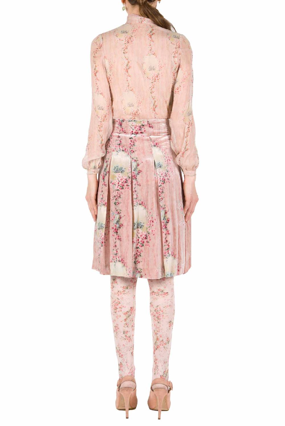 Luisa Beccaria Cerchio In Chiffon Di Rose Camicia Con Fiocco Offerte speciali