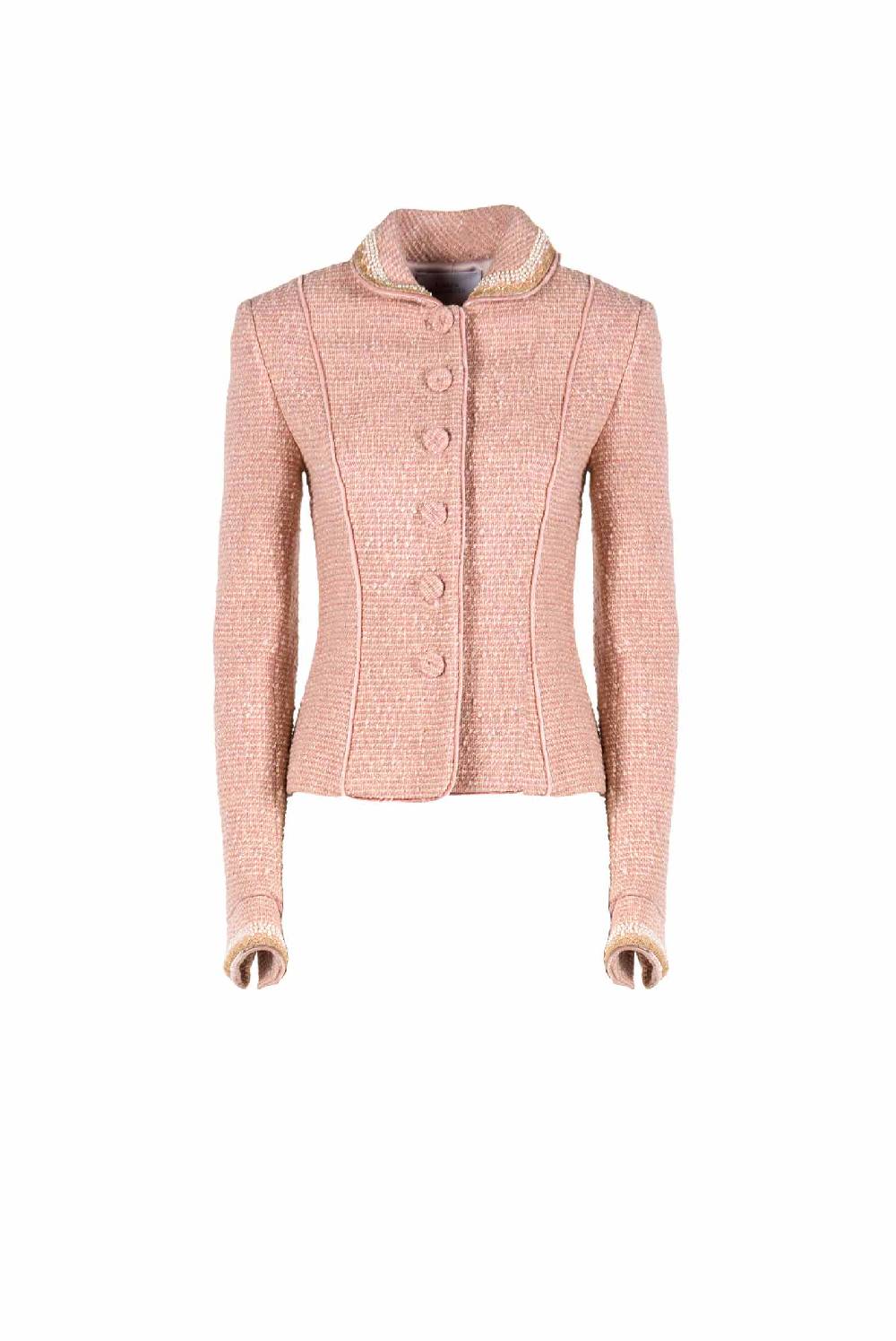 Luisa Beccaria Giacca Boucle Lurex Ricamata Perla Super Saving Price