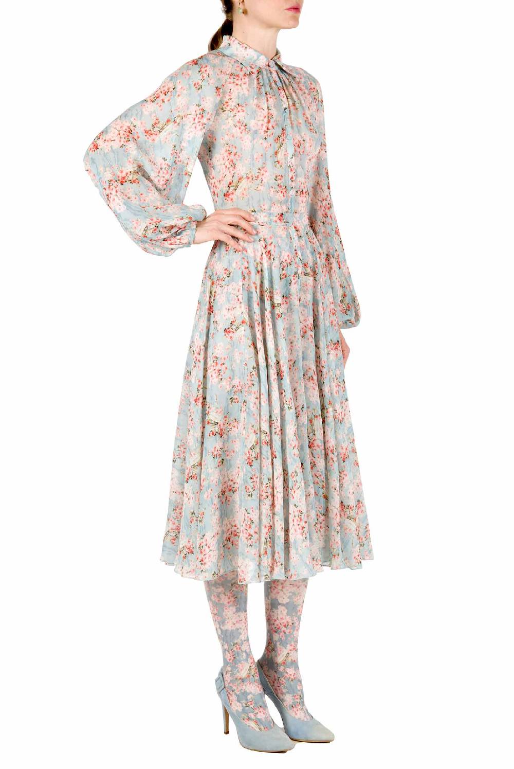 Luisa Beccaria Abito Carlamaria Georgette Cerchio Di Rose Offerta settimanale