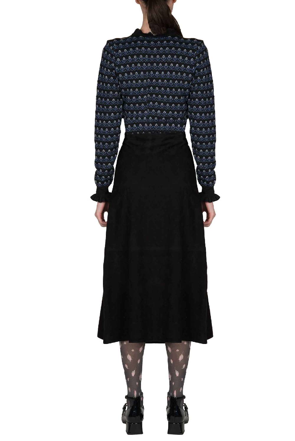 Luisa Beccaria Maglione girocollo nero floreale Latest stili