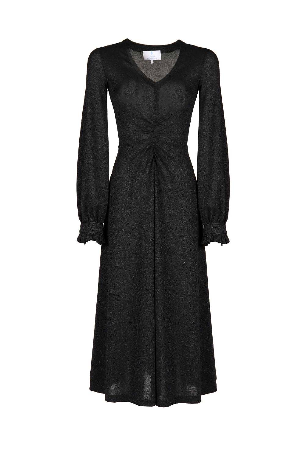 Luisa Beccaria Abito nero in jersey lurex Ultimo giorno
