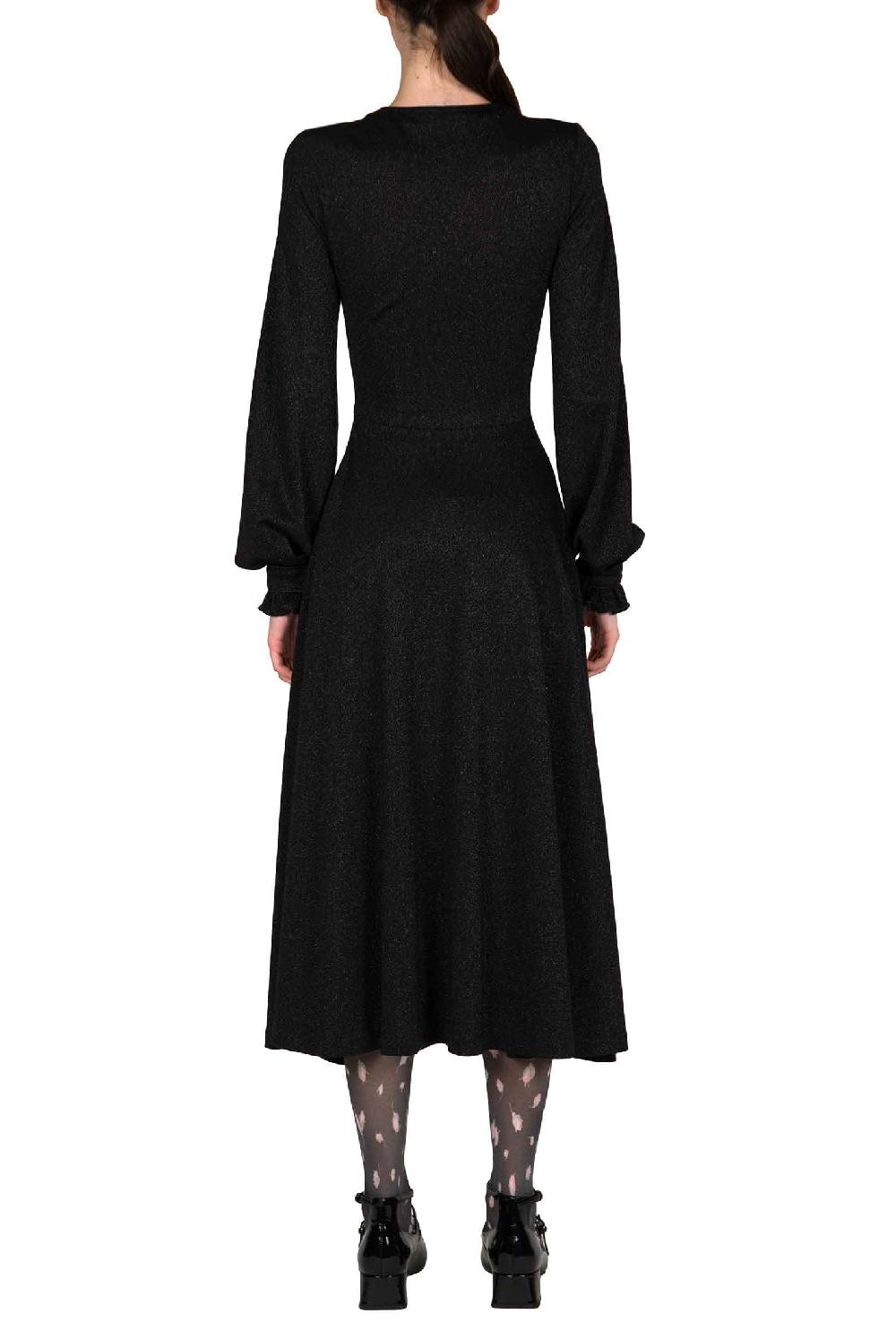 Luisa Beccaria Abito nero in jersey lurex Ultimo giorno