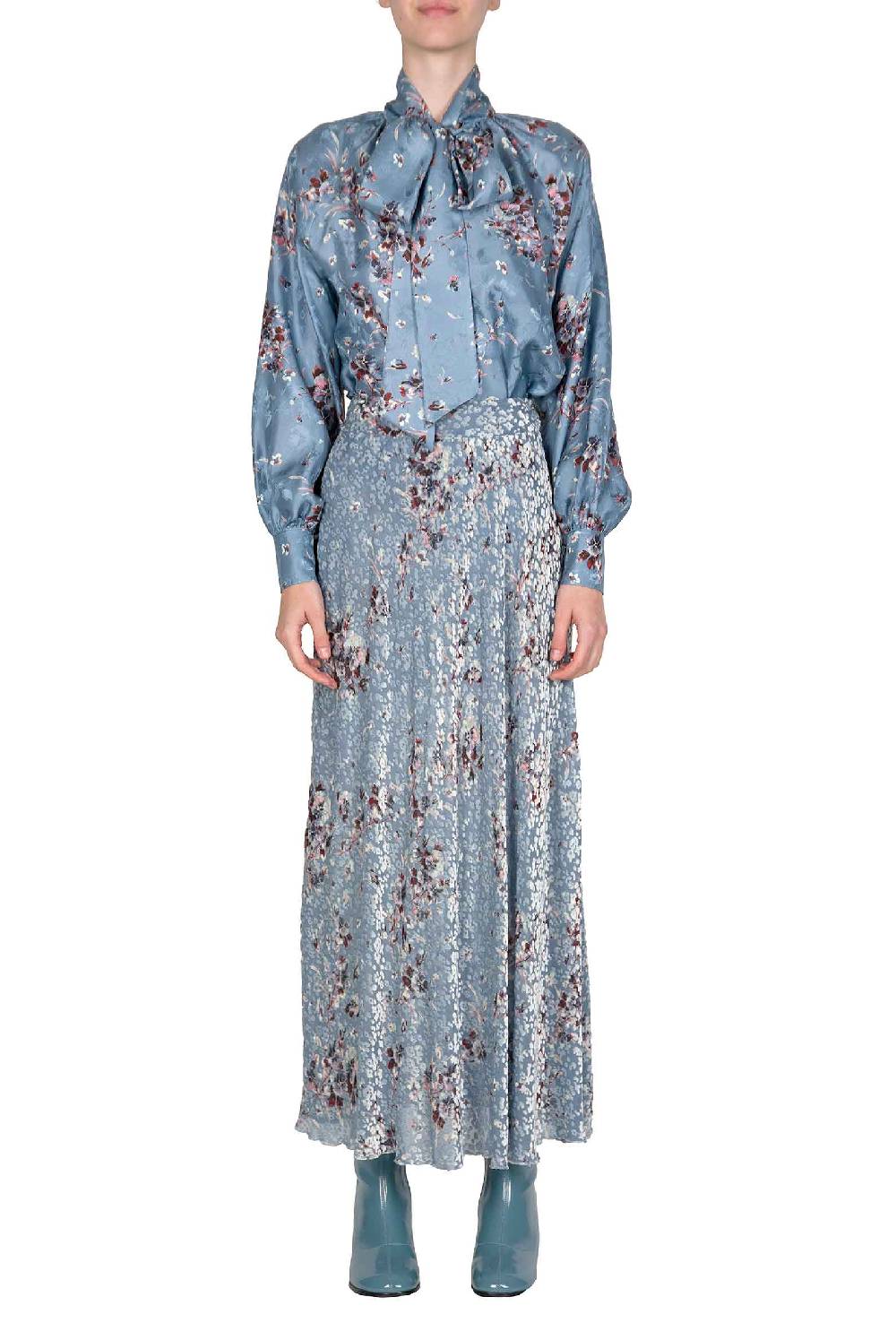 Luisa Beccaria Camicia Flower Storm con dettaglio fiocco Fino al 50% di sconto