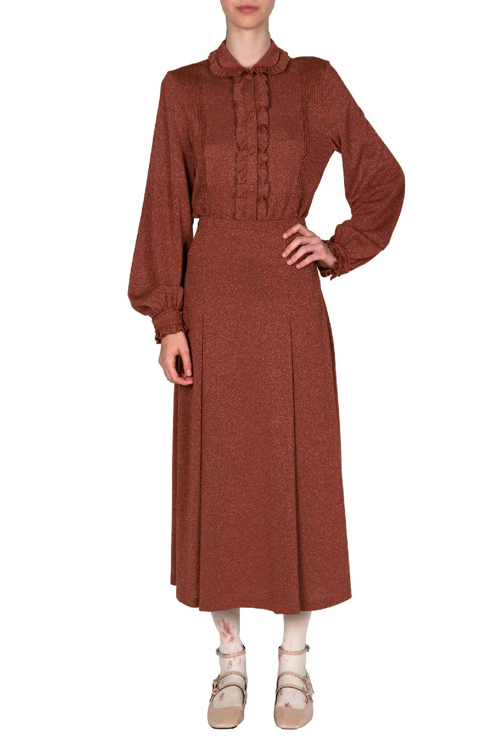Luisa Beccaria Camicia in jersey lurex Black Friday Prezzi