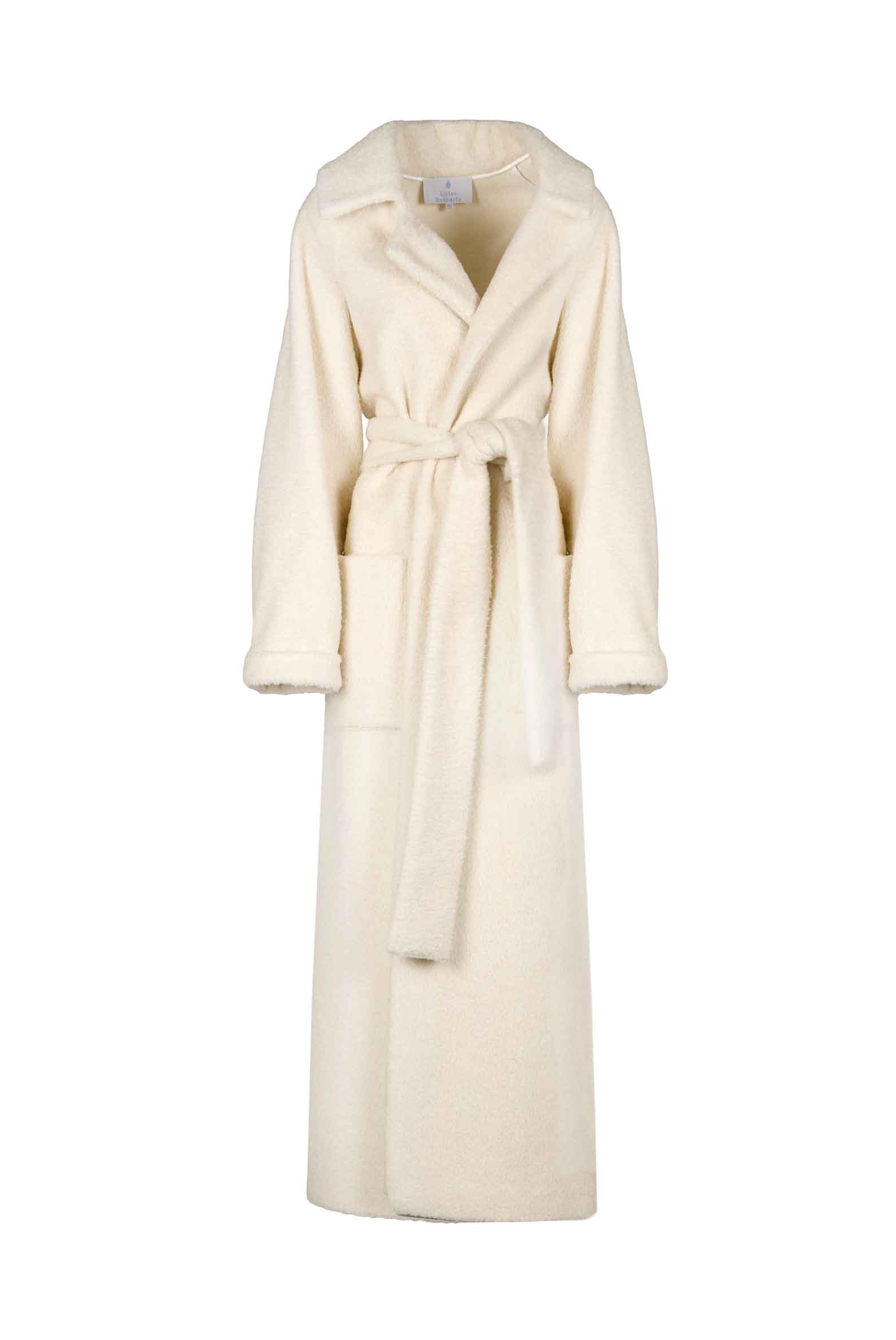 Luisa Beccaria Maxi cappotto in lana bianca