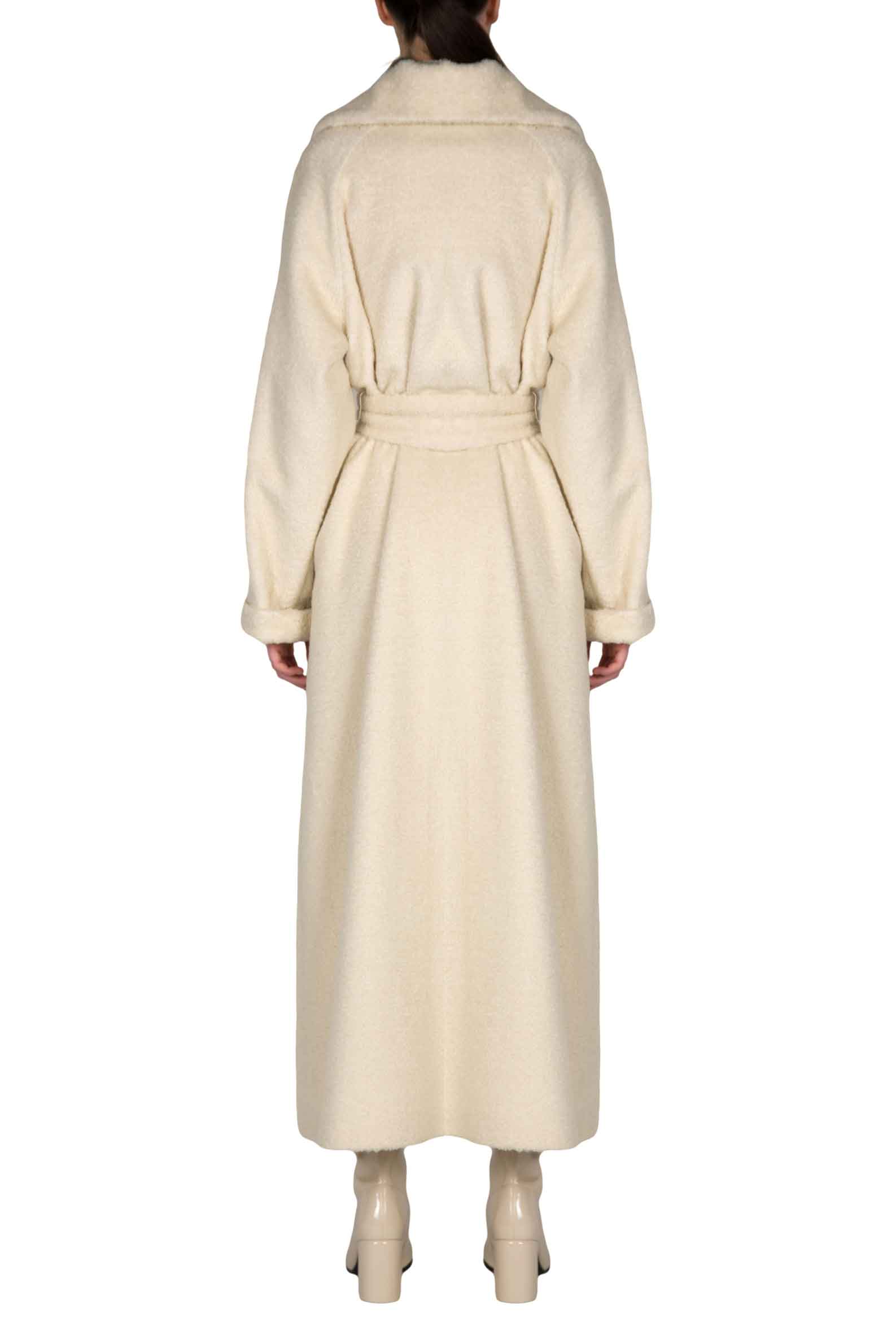 Luisa Beccaria Maxi cappotto in lana bianca Promozione