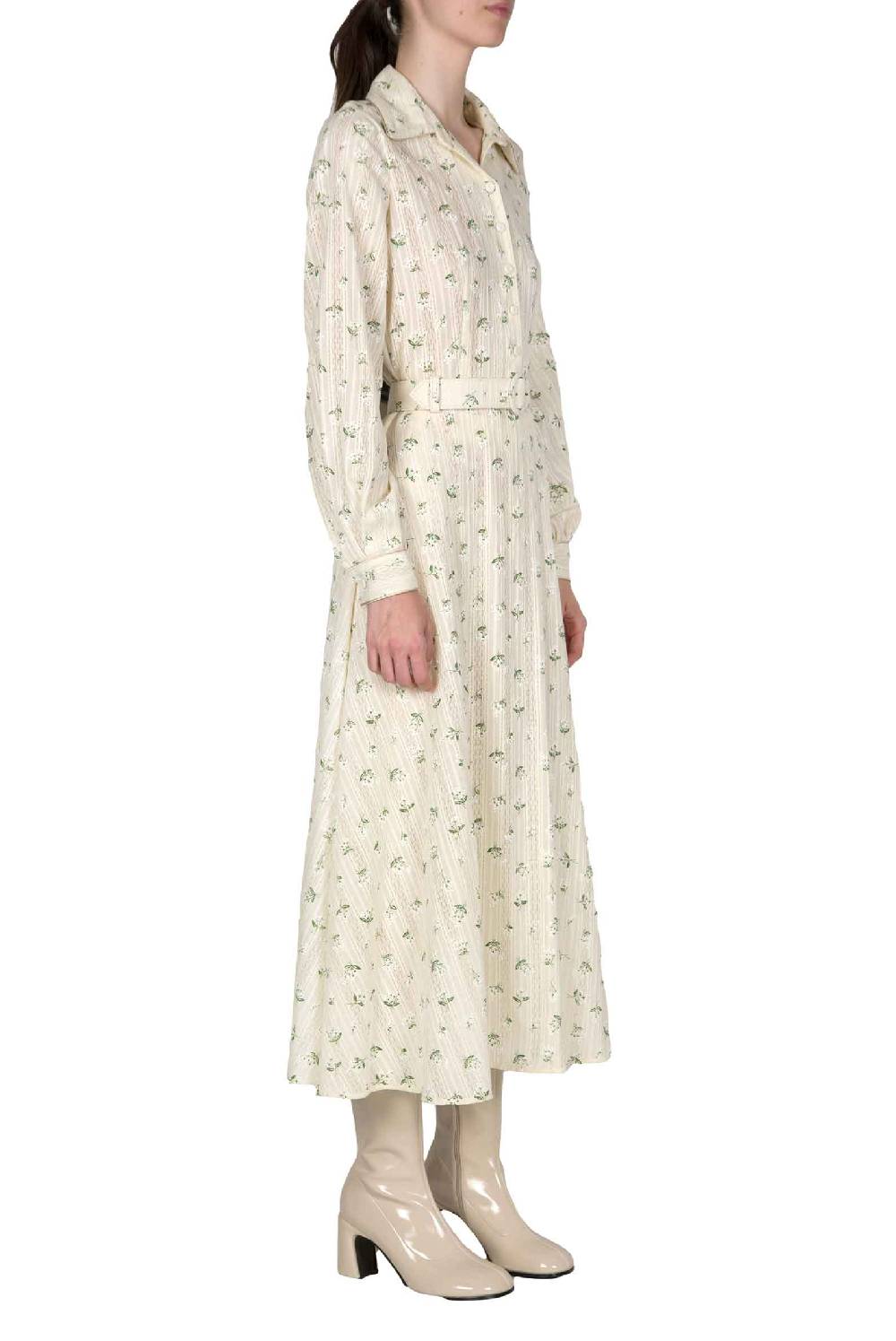 Luisa Beccaria Abito in jacquard a fiori stampati in cotone Spedizione Gratuita