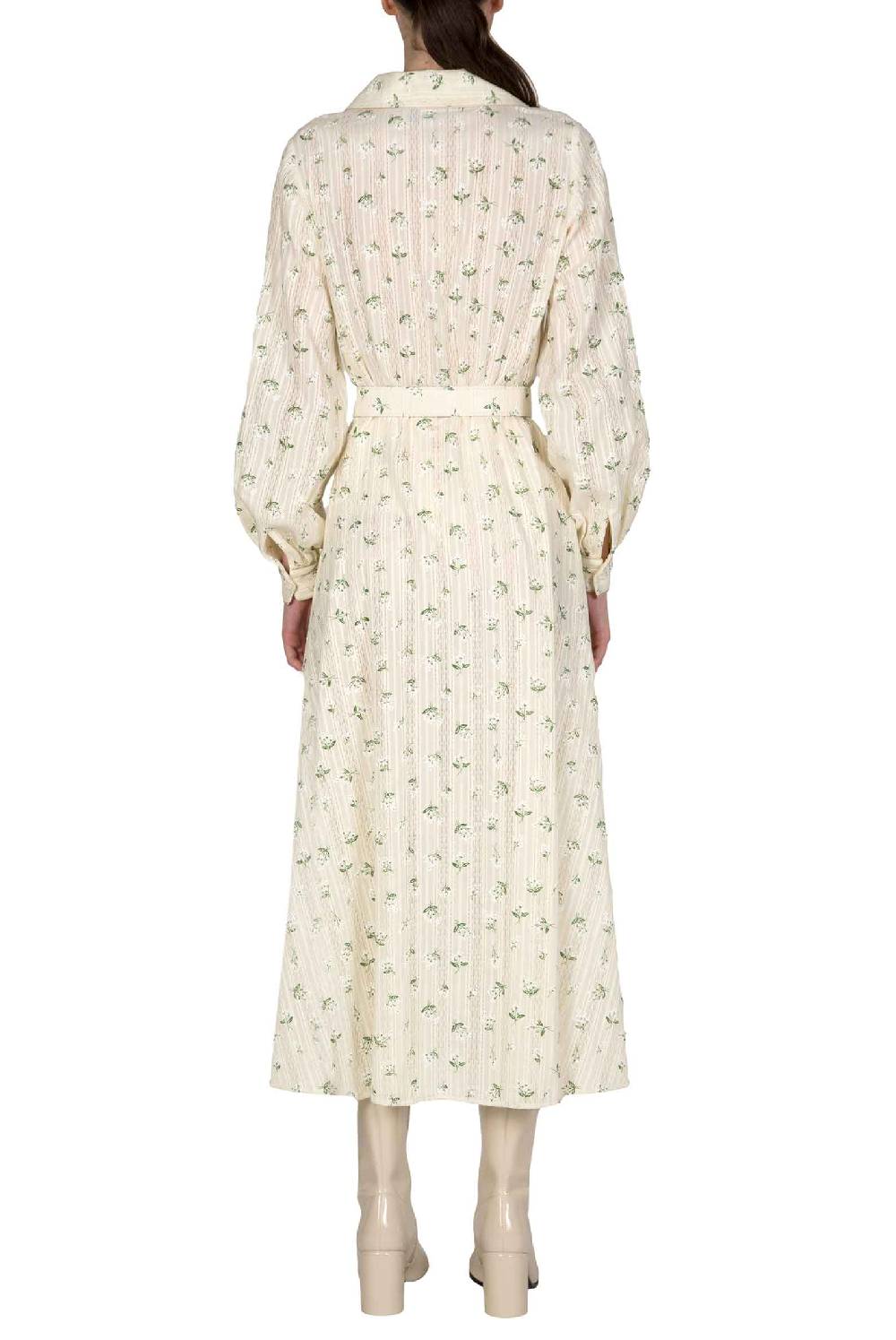 Luisa Beccaria Abito in jacquard a fiori stampati in cotone Spedizione Gratuita