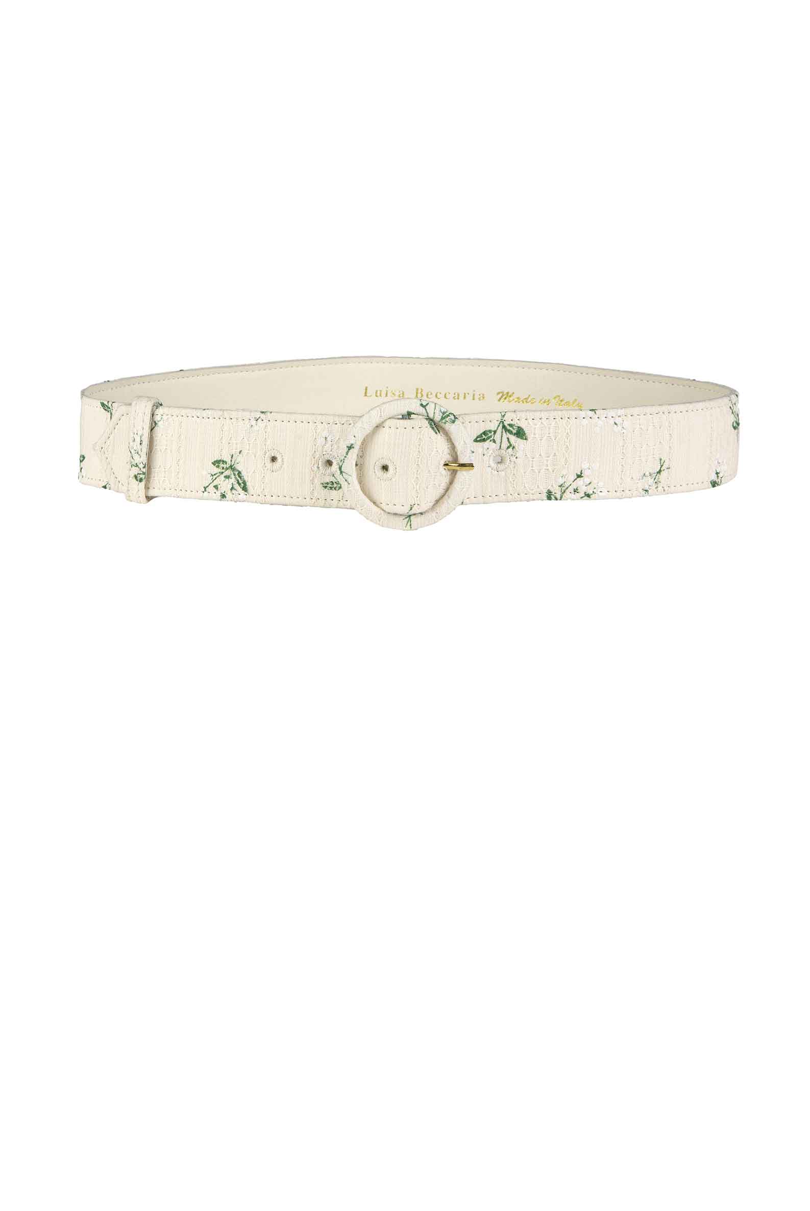 Luisa Beccaria Cintura in jacquard con fiori stampati in cotone