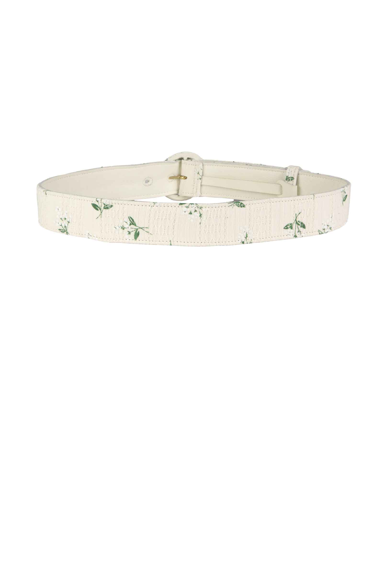 Luisa Beccaria Cintura in jacquard con fiori stampati in cotone Pezzi Unici